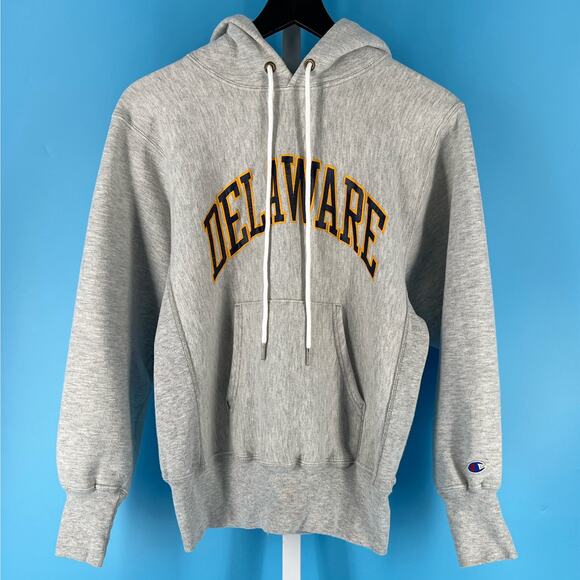 90s Delaware Champion Reverse Weave hoodie sweatshirt 1990s vintage - Picture 1 of 7